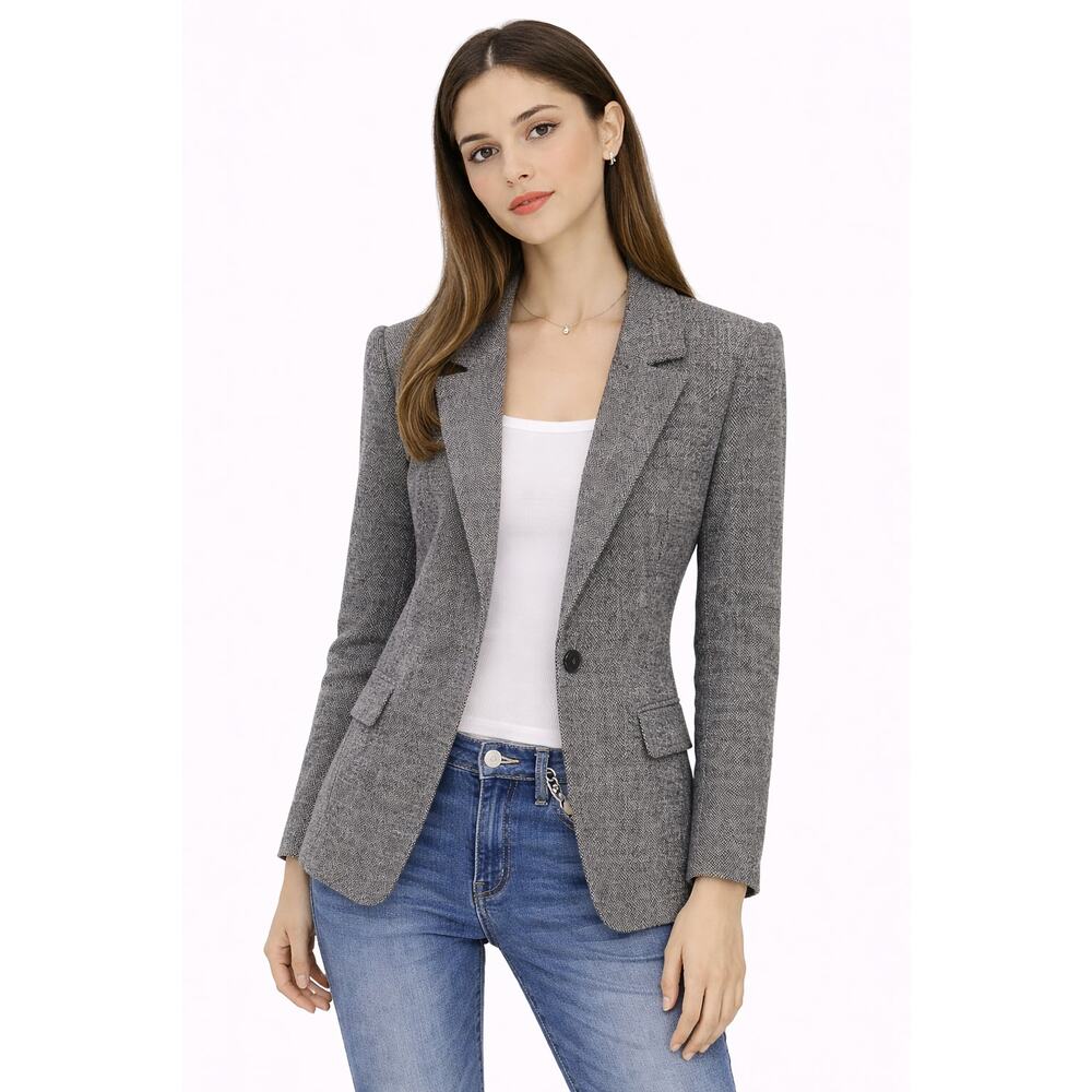 Gray Tailored Women's Blazer Jacket